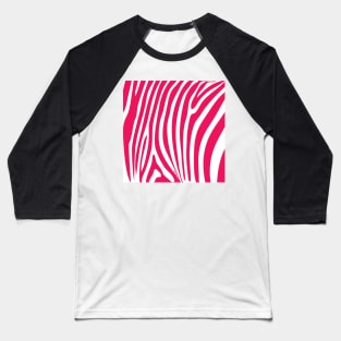 Hot Pink Zebra Pattern Baseball T-Shirt